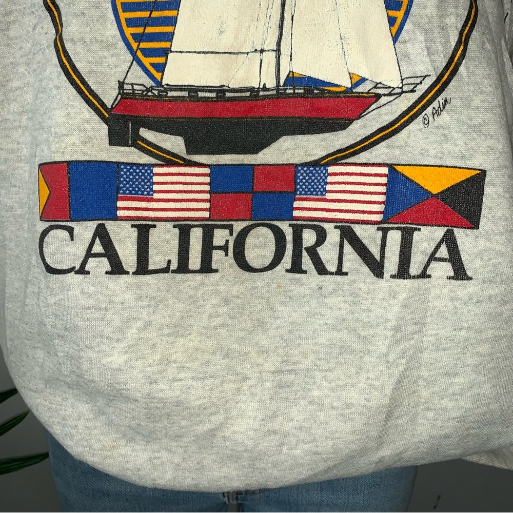 Vintage California Marina Del Rey Nautical Sailing Sweatshirt - Picture 3 of 13